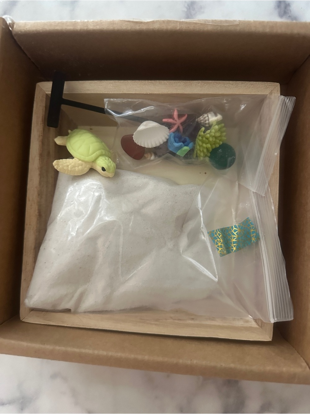 Caribbean beach-themed sensory zen garden kit